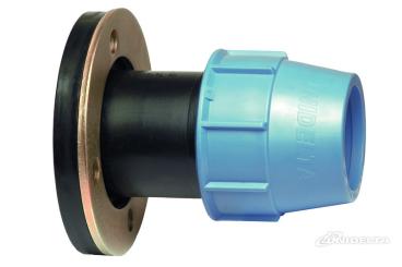 PP Flansch-Muffenstück mit Klemmverschraubung d110 x DN100