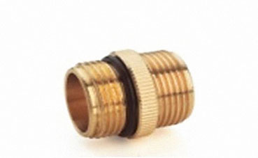 Doppelnippel Messing 1" mit O-Ring 