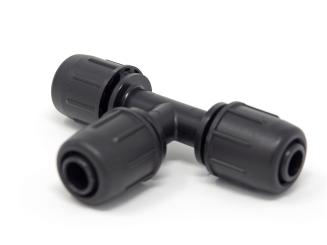 T-Stück 90° 16 mm Tülle mit Überwurfmutter 