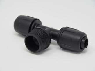 T-Stück 20 mm x 3/4" AG x 20 mm Tülle 