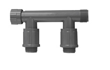 PVC-Verteiler mit 2 Ausgängen 1" IG x 1" AG x (2x) 1" AG