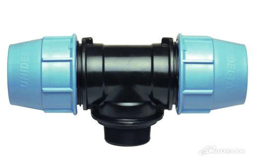 PP T-Stück 90°  AG - 40 x 1" x 40 PN 16  